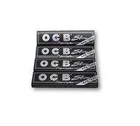 OCB Black Premium King Size Slim Rolling Papers + Filter Tips Cigarette Papers Smoking Papers Pack of 4 Booklets from Sudesh Enterprises