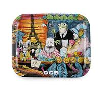 OCB Brand Cigarette Papers - Metal Rolling Tray - Cafe Series - (Large)
