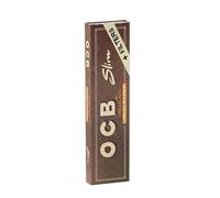 OCB Rolling Papers Virgin King Size Slim Unbleached with Filter Tips - 8 Booklets