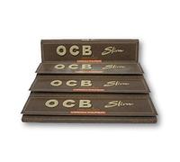OCB Virgin Unbleached King Size Slim Rolling Papers Rolling Papers Cigarette Papers Smoking Sheets Pack of 4 Booklets from Sudesh Enterprises