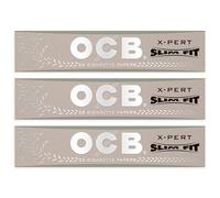 OCB X-PERT Slimfit King Size Slim Rolling Papers Rolling Papers Cigarette Papers Smoking Sheets Pack of 3 Booklets from Sudesh Enterprises