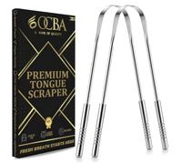 OCBA Tongue Scraper for Oral Health Natural Silver Tongue Cleaner Rustproof Use After Toothbrush for Fresh Breath