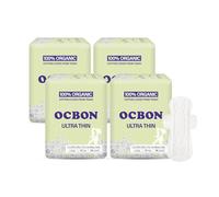 OCBON Unscented Ultra Thin Sanitary Pads (56 Count, Large) - Organic Cotton Feminine Pads with Wings for Women, Super Absorbent & Soft, Period Protection, Hypoallergenic