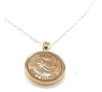 OCC Old Coin Cufflinks 1940 Premium Gold Plated Solid Farthing Pendant for 86th Birthday Gift with 18 inch sterling silver chain - Gift for Her GLD