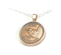 OCC Old Coin Cufflinks 1952 Original British Farthing Solid Pendant for a 73rd birthday RG