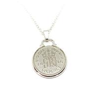OCC Old Coin Cufflinks Cinch Pendant 1946 Lucky sixpence 80th Birthday plus a Sterling Silver 18in Chain