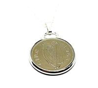 OCC Old Coin Cufflinks Cinch Pendant 1963 Irish Sixpence 62nd Birthday plus a Sterling Silver 18in Chain Silver Plated Mount