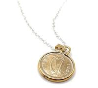 OCC Old Coin Cufflinks Cinch Pendant 1965 Gold Plated Irish Threepence 60th Birthday plus a Sterling Silver 18in Chain GLD