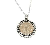 OCC Old Coin Cufflinks Fine Pendant 1947 Lucky sixpence 79th Birthday plus a Sterling Silver 18in Chain