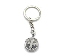 OCC Old Coin Cufflinks IOM Viking Celtic Cross Gauts Cross carving Keyring made from real coins - Novelty Keyrings
