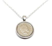 OCC Old Coin Cufflinks Premium 2012 Original 5p for a 13th Lace Wedding Anniversary Pendant ideal for a 13th birthday SLV