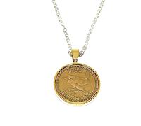 OCC Old Coin Cufflinks Solid Gold Plated Pendant 1955 Lucky Farthing 70th Birthday plus a Sterling Silver 18in Chain 70th birthday gifts for women GLD