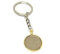 OCC Old Coin Cufflinks Solid Keyring 1964 61st gift Birthday Sixpence plus Keyring GLD