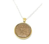OCC Old Coin Cufflinks Solid Pendant 1935 Lucky Farthing 90th Birthday plus a Sterling Silver 18in Chain GLD