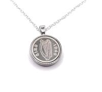 OCC Old Coin Cufflinks Solid Pendant 1946 Lucky Irish Threepence 3d 80th Birthday plus a Sterling Silver 18in Chain