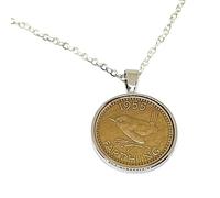 OCC Old Coin Cufflinks Solid Silver Plated Pendant 1955 Lucky Farthing 70th Birthday plus a Sterling Silver 18in Chain 70th birthday gifts for women SLV