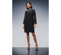 Occasion Ombre Embellished Shift Dress Wallis Black 16