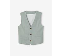 Occasion Wear Cotton/Linen Waistcoat for Boys sage green