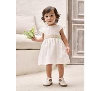 Occasion Wear Dress with Bow at the Back, for Babies white