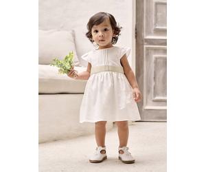 Occasion Wear Dress with Bow at the Back, for Babies white