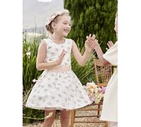 Occasion Wear Dress with Floral Print, for Girls printed pink