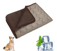 Occasionak Dog Cooling Mat 4X More Effective, Dog Self Cool Mat Large, Non-Slip Bottom, Machine-Washable Foldable Pet Cooler Pad for Car, Sofa, Floor (Brown, XS-40 * 30CM)