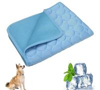 Occasionak Dog Cooling Mat 4X More Effective, Dog Self Cool Mat Large, Non-Slip Bottom, Machine-Washable Foldable Pet Cooler Pad for Car, Sofa, Floor (Blue, XS-40 * 30CM)
