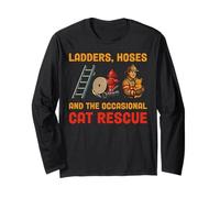 Occasional Cat Rescue Firefighter Fire Truck Fire Rescuer Long Sleeve T-Shirt