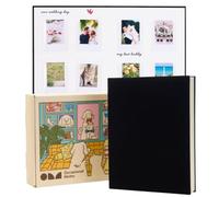 Occasional Motto 120 Pockets Linen Hardcover Photo Album for Instax Mini, Memory Book with Premium Protective Sleeves & Writing Space (Solid Black)