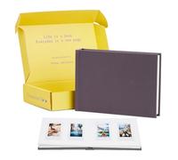 Occasional Motto 48 Pockets Linen Hardcover Photo Album, Wedding Guest Book With Writing Space - Fits for Instax Mini Film, 2x3 inch instant photo film (Dark Gray)