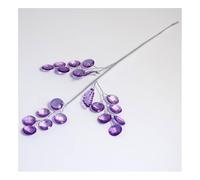 Occasions -- Bulk Pick: Crystal with Leaf: 3 Stem: 1.2cm: Pack of 1: VioletSilver in Purple Occasions -- Bulk Purple