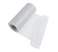 Occasions Mesh Net Organza Tulle Roll, 23m x 15cm, Metallic Silver