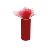 Occasions Mesh Net Organza Tulle Roll, 23m x 15cm, Red