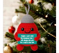 OCCdesign Handmade Crochet Christmas Ornament 2025 - Inspirational Rain Quote Gift for Couples Friends Family - Motivational Desk Decor, Self Care Keepsake, Holiday Stocking Stuffer Decoration