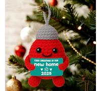 OCCdesign Handmade Knit Christmas Ornament 2025 - First Christmas in Our New Home Keepsake Decoration, Housewarming Gift, Holiday Décor for Couples Families Friends, Festive Self-Motivating Reminder