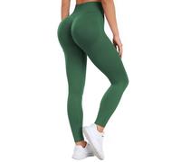 Occffy Butt Lifting Leggings for Women UK Seamless High Waisted Gym Leggings Workout Scrunch Booty Yoga Pants Womens Lake Green