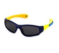 OCCH. SOLE BAMB. PLAST. S8110 C.12 BLU-GIALLO/FUMO *3P Kid Sunglasses Plastic Blue Grey Mask Polarized