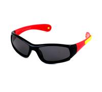 OCCH. SOLE BAMB. PLAST. S8110 C.14 NERO-ROSSO/FUMO *3P Kid Sunglasses Plastic Black Grey Mask Polarized