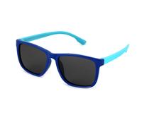 OCCH. SOLE BAMB. PLAST. S8224 C.28 BLU-AZZURRO/FUMO *3P Kid Sunglasses Plastic Blue Grey Wraparound Polarized