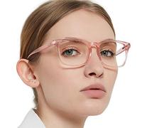 OCCI CHIARI Fashion Blue Light Blocking Glasses, Square Reading Glasses 3.0 for Women, Ladies Screen Reader, Computer Glasses Durable Spring Hinge (Pink, 300)