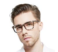 OCCI CHIARI Lightweight Men's Reading Glasses 1.25 Medium Rectangle Readers Glasses for Men Glasses for Reading Metal Spring Hinge (Brown Tortoiseshell, 125)