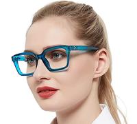 OCCI CHIARI Oversized Reading Glasses 1.5 for Women Stylish Spring Hinge Readers Womens Reading Glasses for Read (Blue,150)
