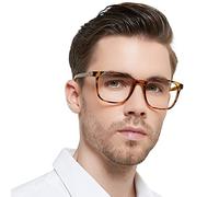 OCCI CHIARI Oversized Reading Glasses for Men Square/Rectangle Readers Glasses Mens Large Magnified Reading Glasses for Reading Sturdy Hinge(Brown, 300)