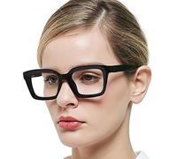 OCCI CHIARI Reading Glasses for Women Blocking Blue Light Glasses 3.0, Women's Stylish Oversized Reading Glasses, Computer Glasses Durable Spring Hinge (Black, 300)