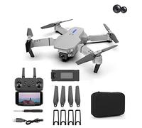 OCCOKO UAV 4k High Definition Dual Camera Aerial Photography Fixed Height E525 Aircraft Remote Control Aircraft Easy to Cool (Grey, One Size)