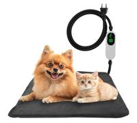 OCCOUMR Electric Pet Heating Blanket, Heating Pad for Cats with 9 Levels Temperature Regulation, 0-12h Timer Function, IPX7 Waterproof, Anti-Bite Cable Design, 45 x 45 cm