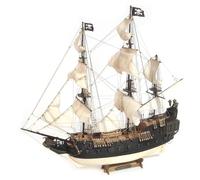 Occre 12012 Pirate Galleon Black Swan (Black Swan) - Assembly Kit in Wood and Metal in Scale 1:75, L: 613 mm, Height: 585 mm, Width: 257 mm - Includes Sails