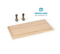 OcCre 19164 Solid Oak Base + 2 Brass Cast Iron Brackets 250x120x15mm