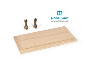 OcCre 19164 Solid Oak Base + 2 Brass Cast Iron Brackets 250x120x15mm
