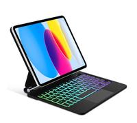 Occtingkind, Magic Keyboard for iPad A16/iPad 10, for iPad 11/10 Generation 2025/2022 11/10.9 Inch Magnetic Magic Keyboard, QWERTZ, Trackpad, Backlight, USB C, Bluetooth, Black